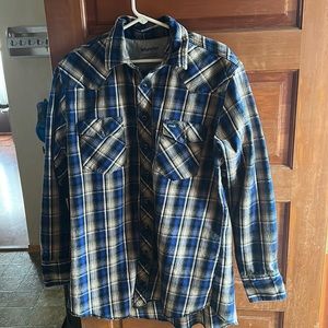 Blue wrangler flannel